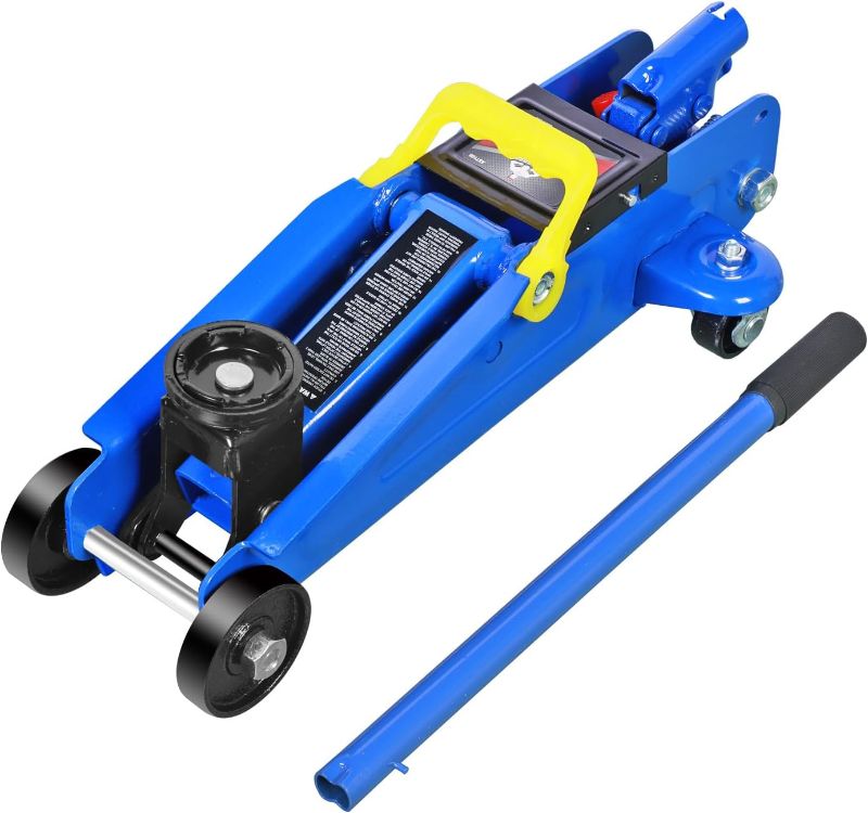Photo 1 of **JACK HAS RUST/NOT IN ORIGINAL BOX***Jack Boss Floor Jack 1.5 Ton (3,000 LBs) Hydraulic Car Jack, Lifting Range from 5.1 Inch to 12.6 Inch, Fits Sedans Automotive Blue  WITH 2 DURALAST JACK STANDS  2.5 TON