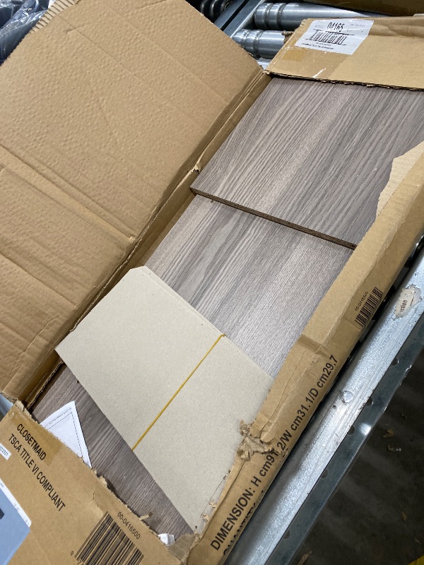 Photo 1 of **MISSING PARTS***ClosetMaid Cubeicals 3 Cube Storage Shelf Organizer Bookshelf - Vertical/Horizontal, Easy Assembly - Natural Gray Wood Finish