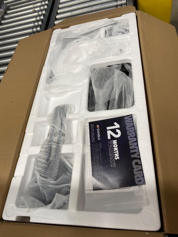 Photo 1 of **MAJOR DAMAGE TO SCREEN-NO REFUNDS OR RETURNS**SANSUI 34-Inch Curved Gaming Monitor UWQHD 3440 x 1440P Up to 200Hz 165Hz Curved 1500R - PIP/PBP, OD 1ms, HDR, 300nits, sRGB 130%, DCI-P3 97%,AI Crosshair,HDMI2.1x2,DP1.4(Cable Included)