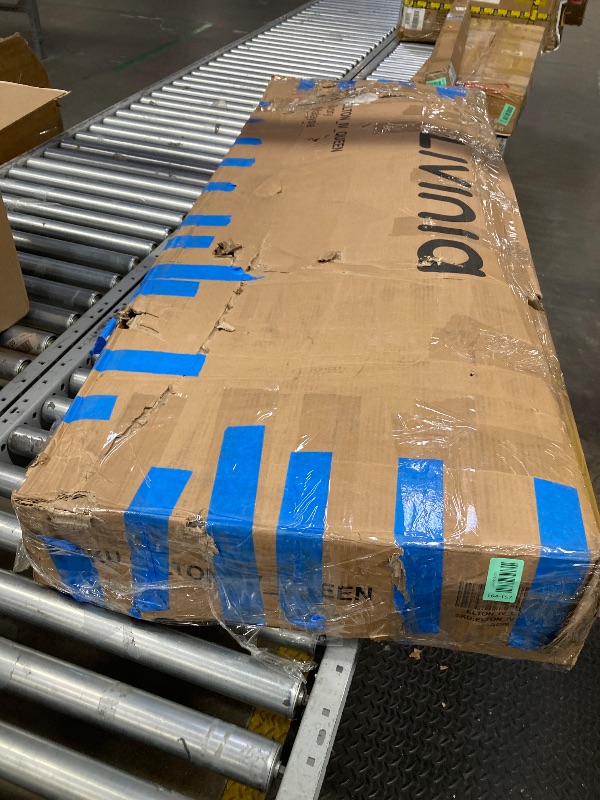 Photo 1 of **Missing Boxes only to use for parts***Novilla Full Size Bed Frame with Adjustable Headboard Platform Full Bed Frame with Linen Fabric Upholstered Headboard, No Box Spring Needed, Noise-Free, Wooden Slats Support, Easy Assembly, Beige
