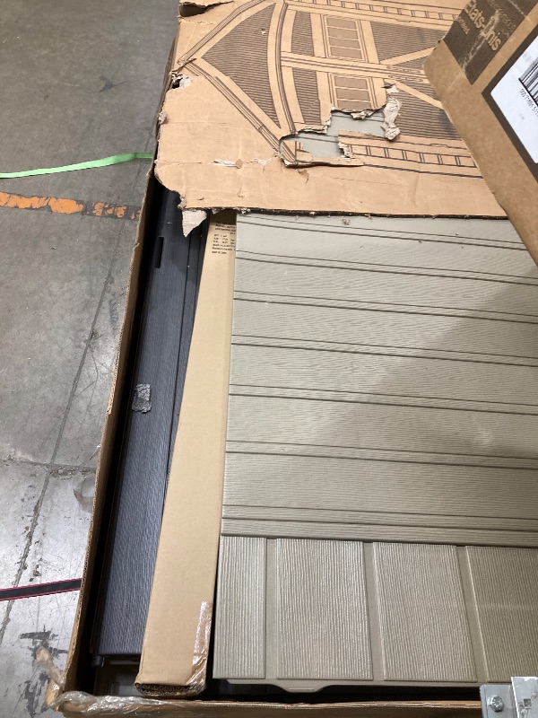 Photo 1 of **PARTIAL SET/BOX 1 OF 2 ONLY***Rubbermaid Resin Outdoor Storage Shed With Floor (7 x 10.5 Ft) Weather Resistant, Brown Gable, Organization for Home/Backyard/Garden Tools/Lawn Mower/Bike Storage/Pool Supplies