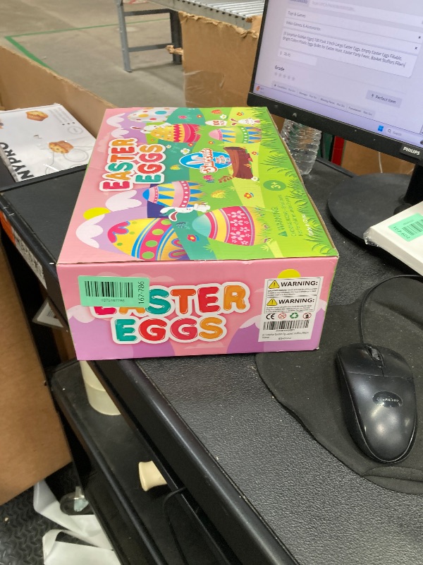 Photo 1 of [6 Surprise Golden Eggs] 100 Pack 3 Inch Large Easter Eggs, Empty Easter Eggs Fillable, Bright Colors Plastic Eggs Bulks for Easter Hunt, Easter Party Favor, Basket Stuffers Fillers