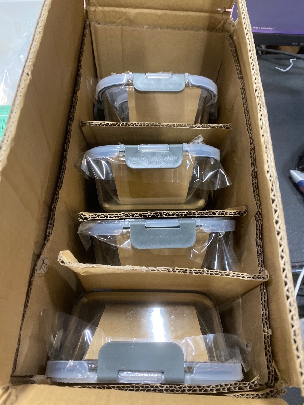 Photo 1 of  Glass Meal Prep Containers with Lids, MCIRCO Food Storage Containers with Snap Locking Lids, Airtight Lunch Containers, Microwave, Oven, Freezer and Dishwasher