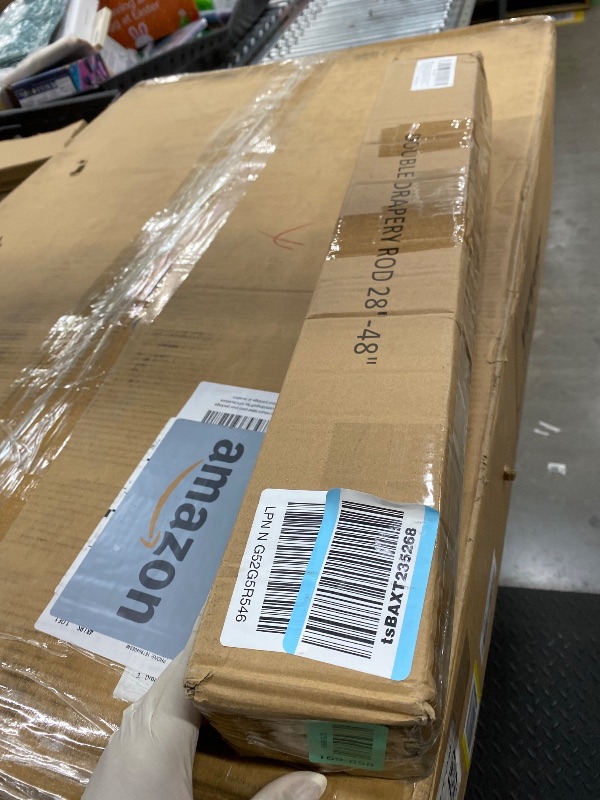 Photo 1 of 1 Inch Modern Gold Double Curtain Rod Set - Tension rods for windows 28 to 48 inchs with Holdbacks and Clear Finials -BHSRODS Home Double Window Rods for Living Room & Bedroom