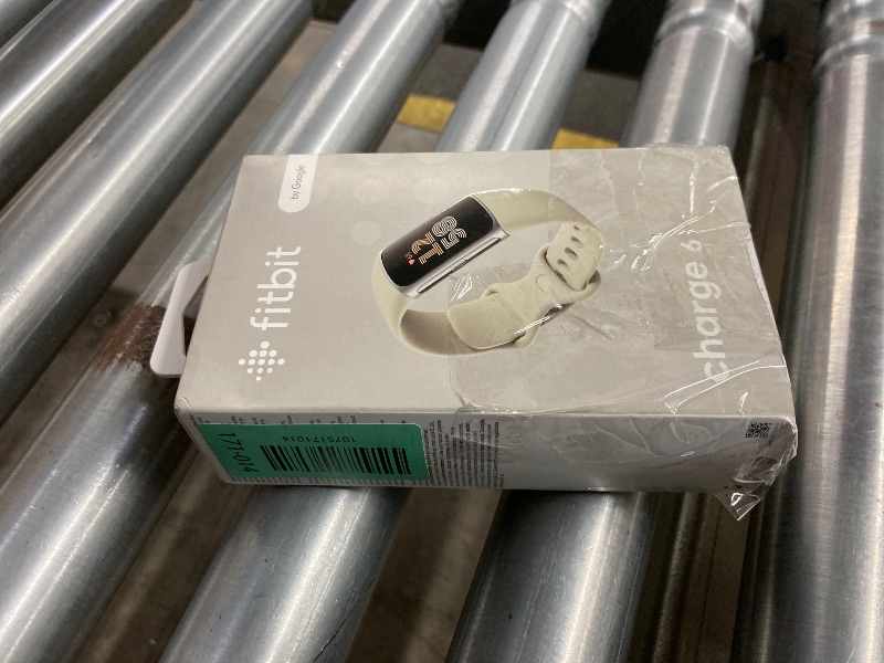Photo 1 of **Is not permitted to Return, not Refund**Fitbit Charge 6 Fitness Tracker with Google apps, Heart Rate on Exercise Equipment, 6-Months Premium Membership Included, GPS, Health Tools and More, Porcelain/Silver, One Size (S & L Bands Included)