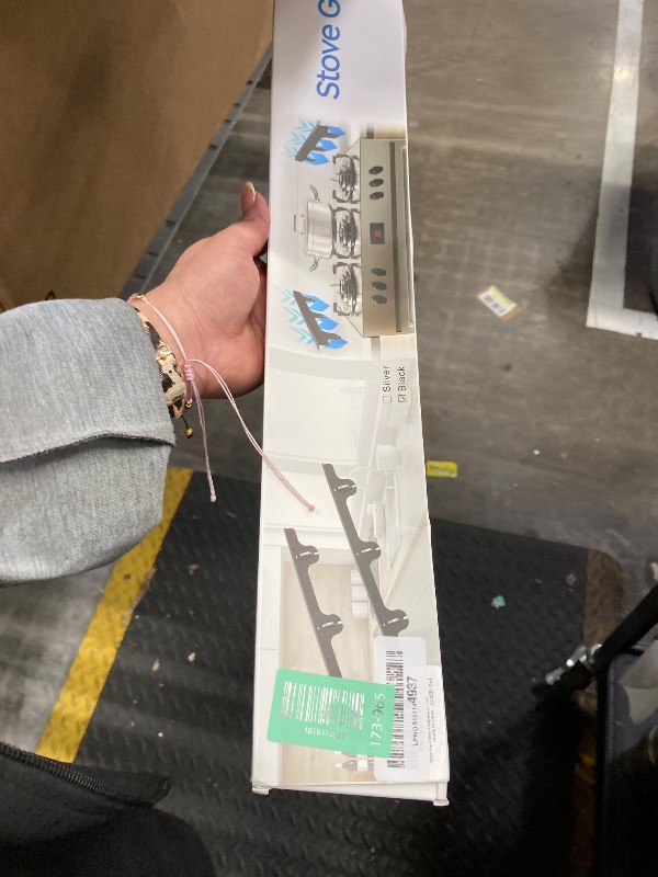 View 2 of **Only one in box***Stove Gap Covers - 2 Pack Stainless Steel Stove Gap Filler, Heat Resistant Oven Gap Filler - Length 23.4" Width 0.79", Spring Clip Design Non-Slip Stove Guard Between Stove Top & Counter - Black**Only one in box***