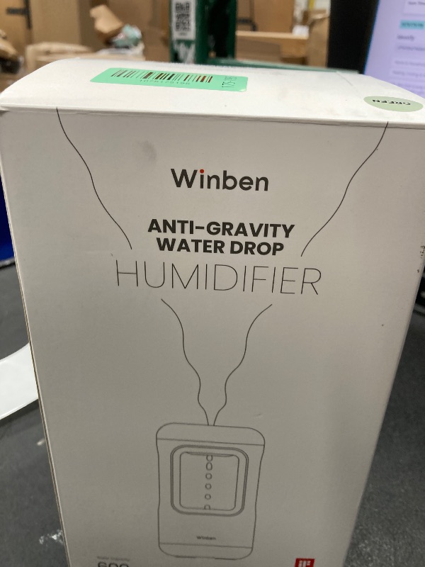 Photo 1 of 0.6L Mini Anti-Gravity Humidifier, Visual Floating Water Drop Cool Mist Humidifier for Bedroom, Desk & Indoor Plants, Quiet 36dB Night Light, Auto Shut-Off, Unique Gift Idea