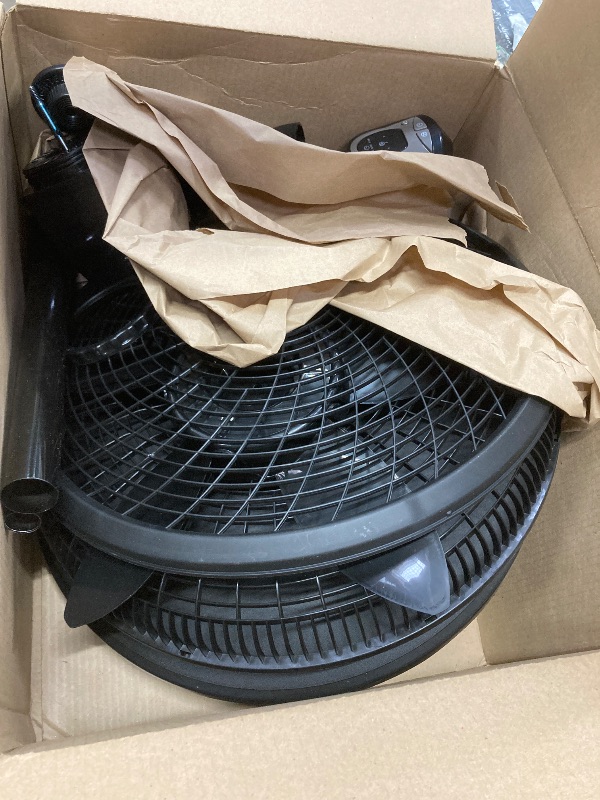 Photo 1 of **PARTS ONLY***Lasko Oscillating Cyclone Pedestal Fan, Adjustable Height, Timer, Remote Control, 3 Speeds, for Bedroom, Living Room, Home Office, 18", Black, 1843