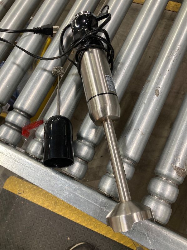 Photo 1 of ***MISSING PARTS -NOT IN BOX*** SELLING AS IS *** 
Mueller Multistick 5-in-1 Immersion Blender Handheld,12 Speed Hand Mixer-Turbo Boost, Heaviest Duty Copper Motor, Titanium reinforced Blades Hand Blender, Milk Frother Wand,Whisk,Beaker, Chopper, Grey