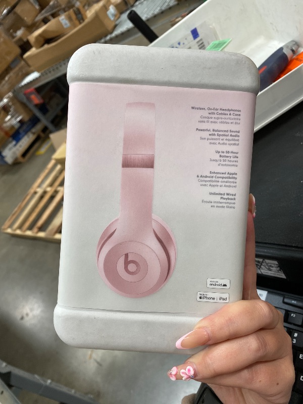 Photo 1 of ****** SEAL BY FACTORY***** Beats Solo 4 - Wireless On-Ear Bluetooth Headphones, Up to 50-Hour Battery Life, Ultra-Lightweight Comfort, Powerful and Balanced Sound, Apple & Android Compatible - Amazon Exclusive Metallic Pink