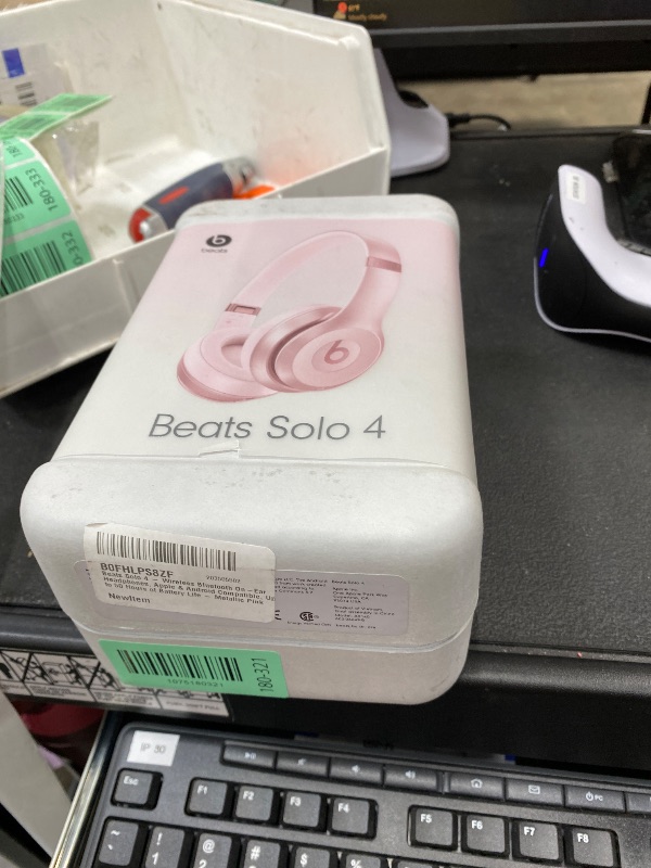 Photo 1 of ****** SEAL BY FACTORY***** Beats Solo 4 - Wireless On-Ear Bluetooth Headphones, Up to 50-Hour Battery Life, Ultra-Lightweight Comfort, Powerful and Balanced Sound, Apple & Android Compatible - Amazon Exclusive Metallic Pink