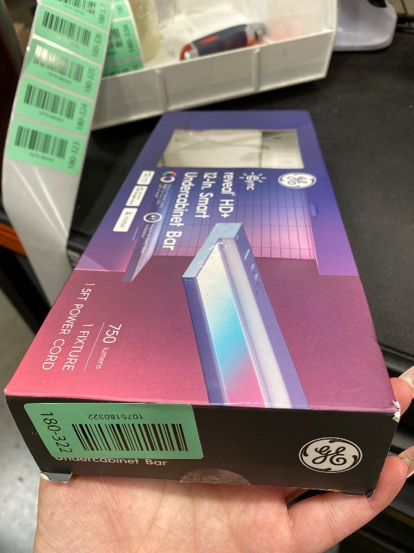 Photo 1 of ***** SEAL BY COMPANY*****GE Cync Reveal HD+ Smart Undercabinet Light Fixture, Color Changing, 12-in Bar