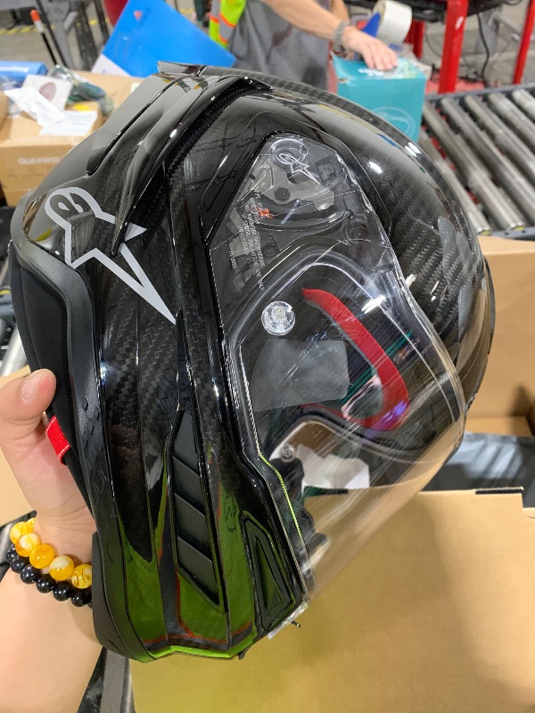 Photo 1 of Alpinestars Supertech R10 Solid Helmet, Carbon Shell, CE-Certified, Advanced Ventilation & Fit, M, Black Carbon Mattee & Glossy