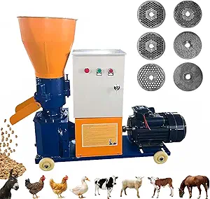 Photo 1 of Dewinston 220V Feed Pellet Mill Machine with 4 Head Rollers for Farm Chicken Duck Livestock Poultry 2.5/3/4/5/6/8mm Grinding Discs 330-507 lb/h