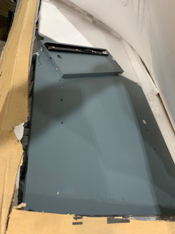 Photo 1 of HAS DAMAGED PIECES******LOVMOR 30 Inch Bathroom Vanity with Sink Bathroom Vanity Cabinet with One Flip Drawer and Two Drawers Adjustable Shelf Solid Wood and MDF Blue Gray