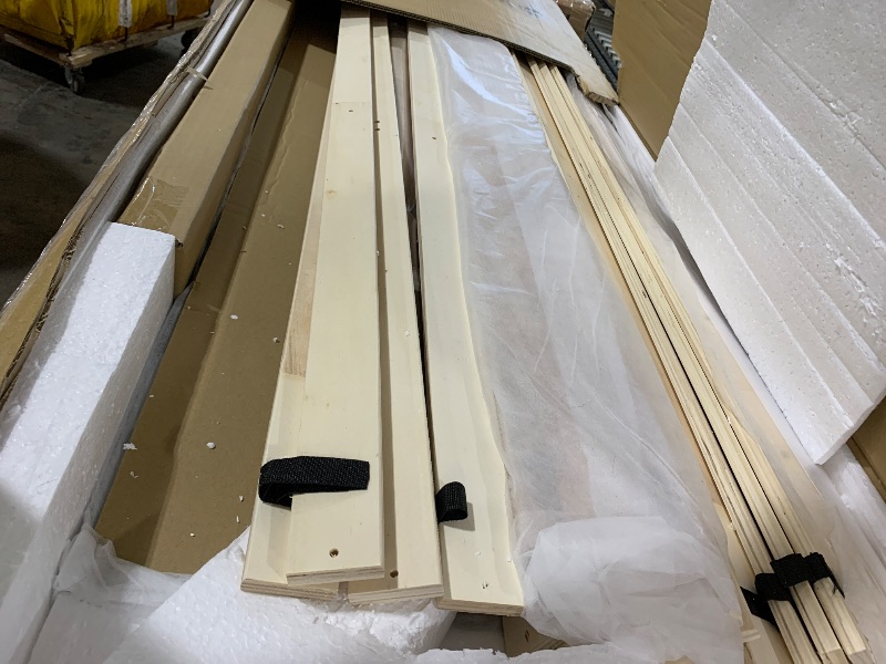 Photo 1 of Eudora White Wood Frame Upholstered Queen Platform Bed with Channel Tufting Queen Bed Frame and Headboard