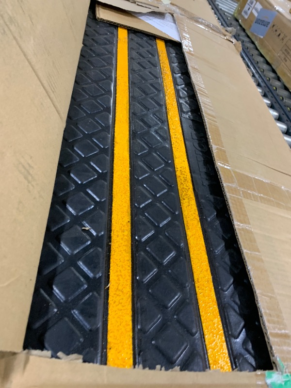 Photo 1 of VEVOR Car Driveway Rubber Curb Ramp, 2 Pack 48.8-inch-Long Heavy Duty Low Profile Slope Ramps, 2.6’’ Rise, 33069 lbs Load Capacity, Reflective Safety Strips, for Vehicles, RVs, and Wheelchairs