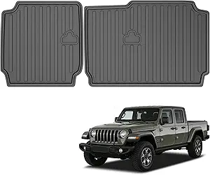 Photo 1 of AOMSAZTO Rear Seat Back Cover Backrest Protector for Jeep Gladiator JT 2020-2025 2026 with Seatback Mat fit 2026 Gladiator Accessories 2 Pieces-with Folding Lip
