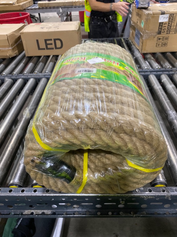 Photo 1 of Aoneky Natural Jute Rope 1 1/2" x 96ft - 4 Strand Twisted Hemp Rope for Crafts, Cat Scratching Post, DIY Home Decor, Macrame, Hammock & Nautical Projects, Brown