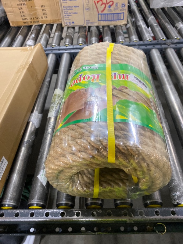 Photo 1 of Aoneky Natural Jute Rope 7/8" x 96ft - 4 Strand Twisted Hemp Rope for Crafts, Cat Scratching Post, DIY Home Decor, Macrame, Hammock & Nautical Projects, Brown
