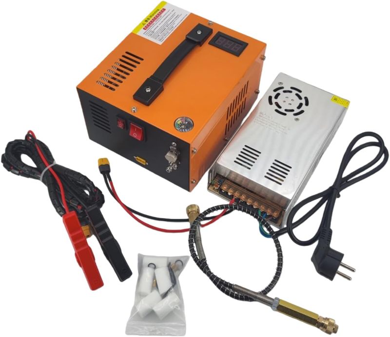 Photo 1 of Vehicle-Mounted Electric High-Pressure Air Pump, 4500psi 30mpa 12v DC or 110v Compressed Air Pump, Submersible Breathing Pump for Air Gun Paintball Scuba Tank
