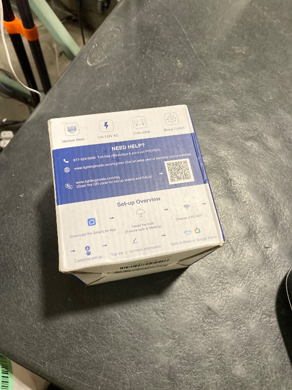 Photo 1 of Lightinginside Smart Light Bulbs 100W Equiv., 1350LM 11W Smart Bulb Works with Alexa/Google Home/SmartLife, A19 E26 RGBCW Color Changing, No Hub Required, 2.4G WiFi Bluetooth Bulb, ETL Listed, 4PCS
