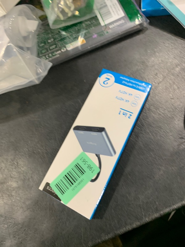 Photo 1 of (2 in 1) USB C to Dual Hdmi Adapter for 2 Monitors, (MST is not Support on MacOS, MacOS Allows Monitor Display 2 Separate Screens, Windows Allows Monitor Display 3 Separate Screens)