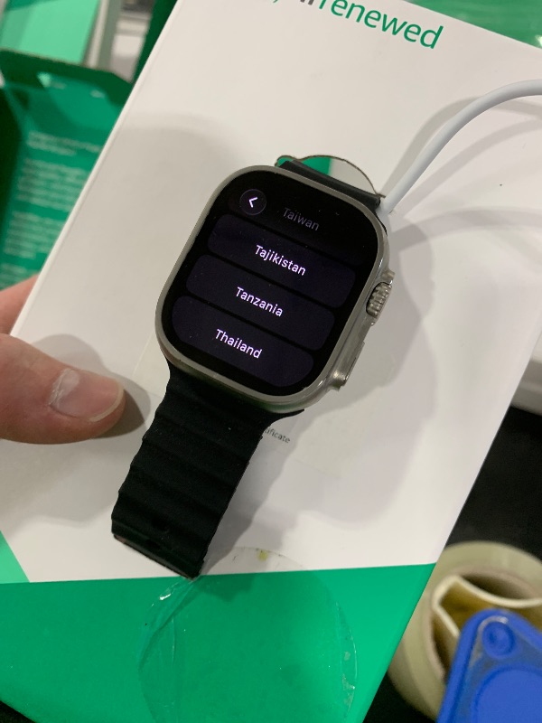 Photo 1 of Apple Watch Ultra [GPS + Cellular 49mm] Titanium Case with Midnight Ocean Band, One Size (Renewed Premium)