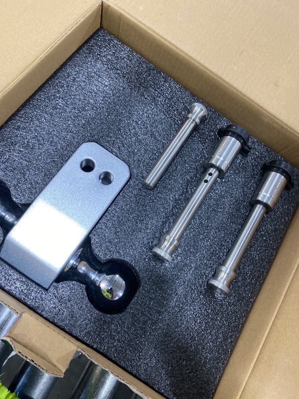 Photo 1 of METOWARE Adjustable Trailer Hitch - Aluminum Tow Hitch Fits 2-Inch Receiver - Heavy Duty Drop Hitch with 4-Inch Drop/Rise for Truck (14,000 LBS GTW), Double Stainless Steel Locks & Hitch Pin