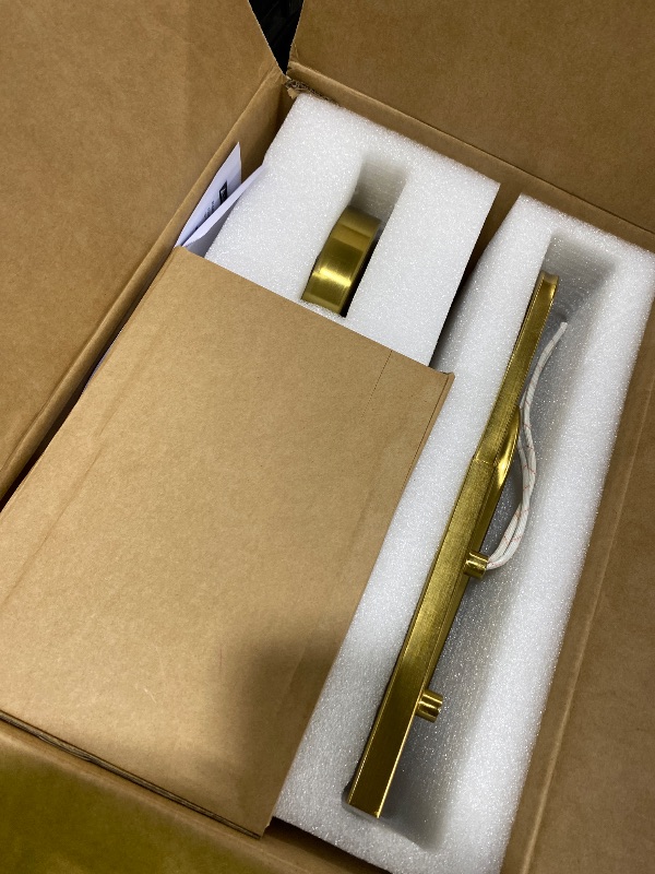 Photo 1 of KOLQSEAL Bathroom Light Fixtures, 3-Light Wall Sconce, Gold Vanity Lights Over Mirror with Flared White Fabric Shade, Modern Sconces Wall Lighting for Bedroom Stairway Hallway (Gold)