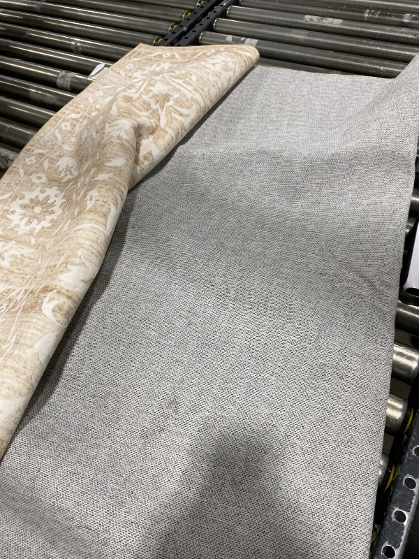 Photo 1 of PureCozy 5x7 Area Rug Washable Beige Vintage Living Room Bedroom Carpet Indoor Non Slip Soft Low Pile Thin Rug Retro Accent Throw Office Dining Room