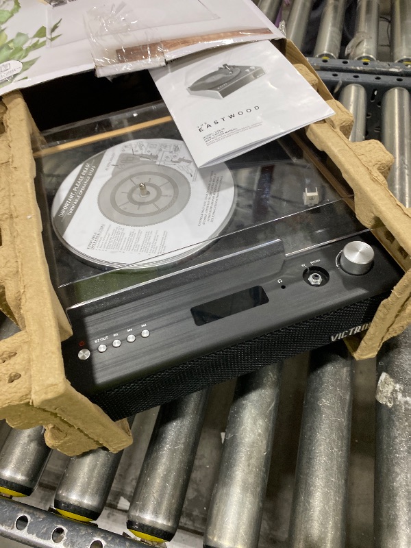 Photo 1 of Victrola Eastwood – Bluetooth Record Player – 3-Speed Turntable, Premium MM Cartridge, Vinyl Stream for Wireless Streaming, Removable Dust Cover, Built-in Speakers (Bamboo)