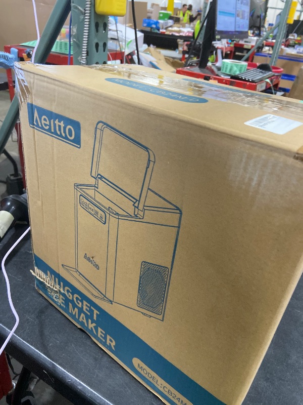 Photo 1 of Aeitto Nugget Ice Maker Countertop, Pellet Ice Machine Soft Chewable Ice 40lbs/Day, One-Click Operation, Auto Self-Cleaning Crushed Ice Makers Stainless with Scoop for Home/Kitchen/Office (Black)