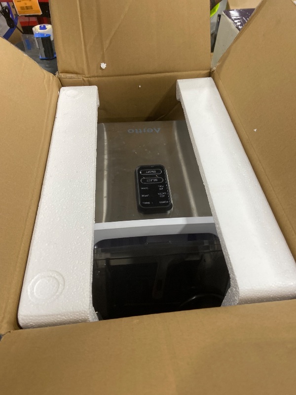 Photo 1 of Aeitto Nugget Ice Maker Countertop, Pellet Ice Machine Soft Chewable Ice 40lbs/Day, One-Click Operation, Auto Self-Cleaning Crushed Ice Makers Stainless with Scoop for Home/Kitchen/Office (Black)