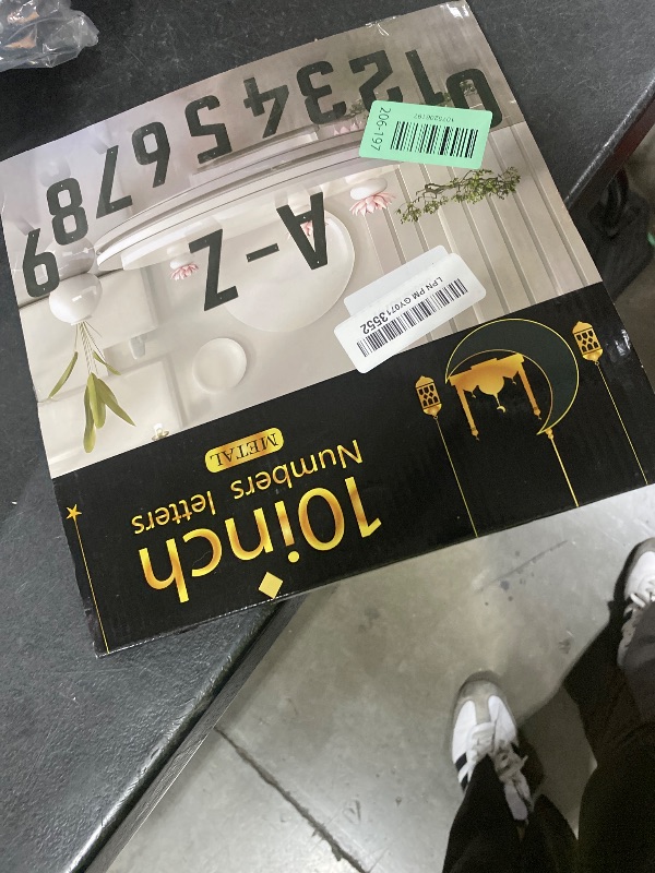 Photo 1 of 10 Inch White Metal Letters, Modern House Numbers for Outside, White Door Mailbox Numbers, Metal House Address Letter and Number for Office Apartment Outside (L)