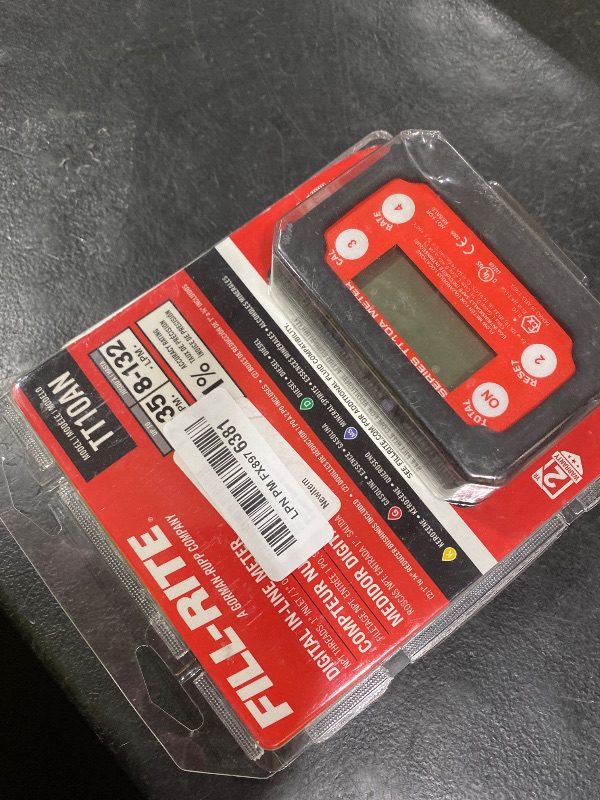 Photo 1 of Fill-Rite TT10AN 1" 2-35 GPM(8-132 LPM) Digital In-line Turbine Meter, Aluminum, Fuel Transfer Meter,Black/Red