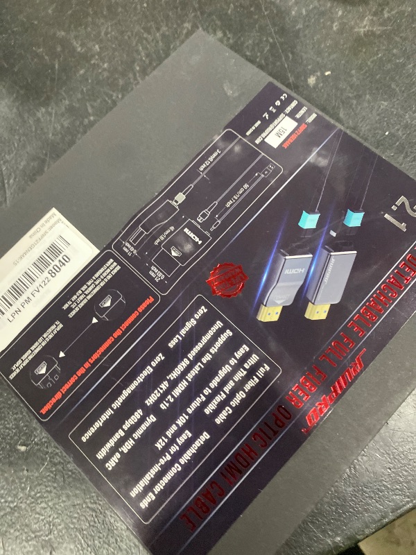 Photo 1 of RUIPRO 8K Detachable Full Fiber Optic Armored HDMI 2.1 Cable 50FT, Ultra High Speed 48Gbps, Support 8K@60Hz 4K@120Hz, Dynamic HDR, eARC, Compatible with PS5/Xbox/Blu-ray/TV/Monitor/Projector