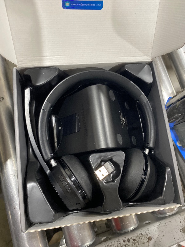 Photo 1 of (Upgraded Version) Wireless Headset, Bluetooth Headset with Noise Cancelling Microphone, Best Headphones with Mic Mute & USB Dongle for PC/Computer/Laptop/Cell Phones/Remote Work/Call Center