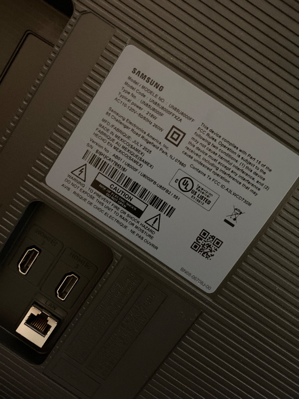 Photo 1 of Samsung 85-Inch Class Crystal UHD U8000F 4K Smart TV (2025 Model) Endless Free Content, Crystal Processor 4K, MetalStream Design, Knox Security, Alexa Built-in( parts only)