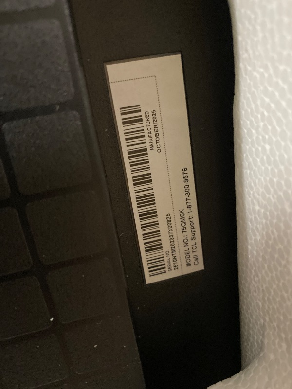 Photo 1 of TCL 75 Inch Class QM6K Series | Mini LED QLED 4K HDR | 75QM6K, 2025 Model | 120HZ-144HZ High Brightness Smart Google TV Dolby Atmos Onkyo Audio | Voice Remote Alexa Gaming Streaming Television (parts opnly)