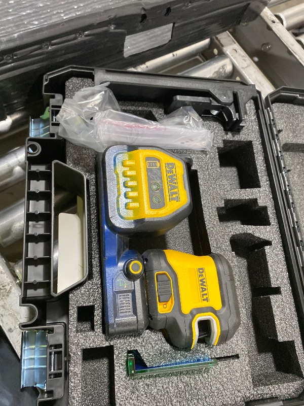 Photo 1 of DEWALT 20V/12V MAX Laser Level, Cross Line Laser and 5 Spot Laser, Green, Bare Tool Only (DCLE34520GB)