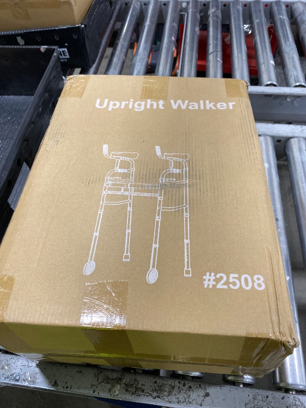 Photo 1 of Narrow Walker Folding Upright Walker - with Removable Armrests, 450LBS Heavy Duty, Width & Height Adjustable Narrow Walkers for Seniors, Disabled, Bariatric