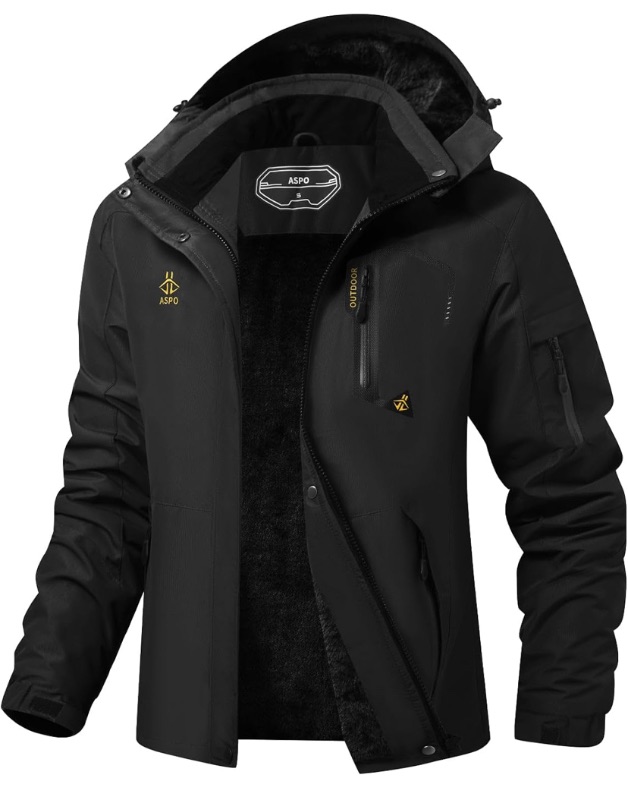 Photo 1 of ASPO Women's Ski Jacket Waterproof Winter Jacket Insulated Warm Fleece Lined Windproof Snow Coats with Hood Snowboarding (M)