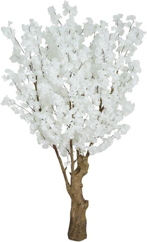 Photo 1 of 7FT Artificial Cherry Blossom Tree, White Faux Flower Tree