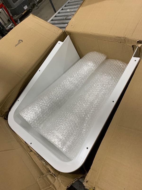 Photo 1 of Wowangce 1 Pcs Lavatory Protector, White ABS Lavatory Shroud Bathroom Cover for Sink with 7 Flat Head Self Tapping Screws for Concealing Pipes Under Sink for Easy Installation Fits Standard Basin