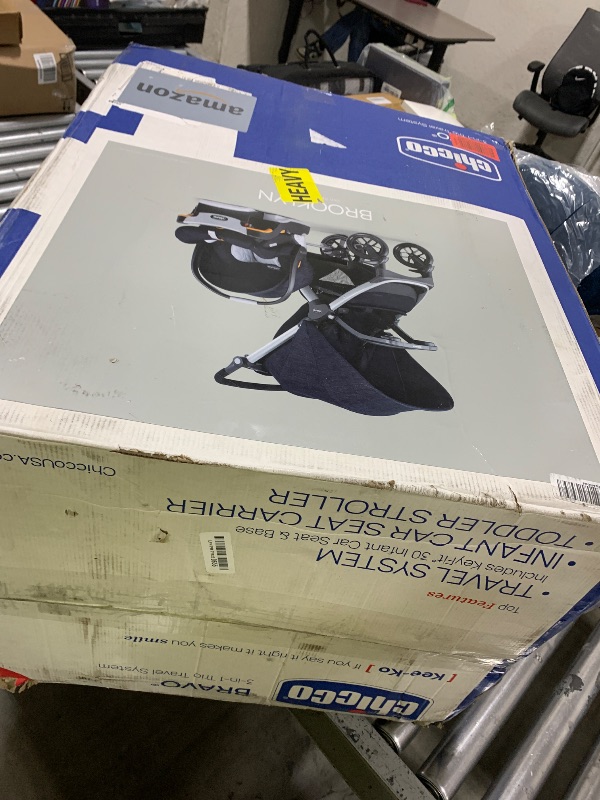 Photo 1 of Chicco Bravo 3-in-1 Trio Travel System, Bravo Quick-Fold Stroller with KeyFit 30 Infant Car Seat and Base, Brooklyn/Navy