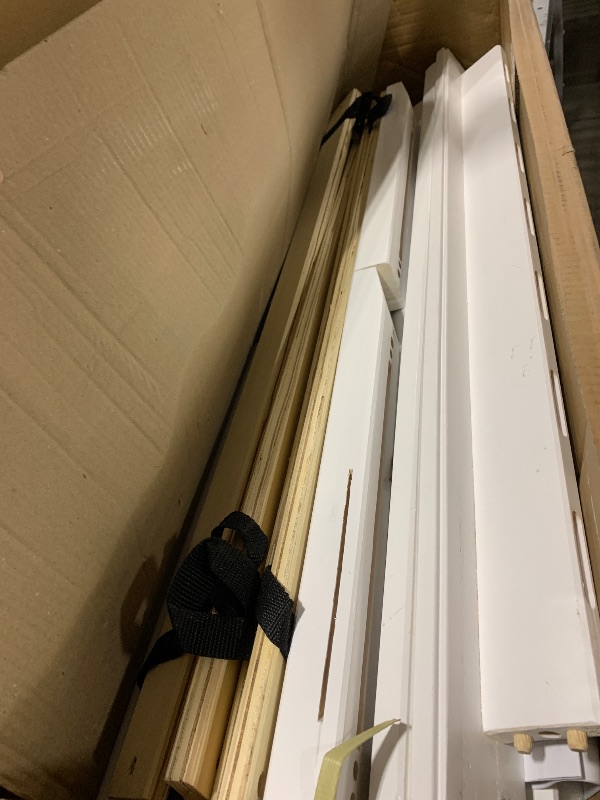 Photo 1 of missing headboard----------------------------Seventable Twin Size Bed Frame with 3 Storage Drawers & Charging Station, Upholstered Platform Bed with Storage Headboard and LED Light, No Box Spring Needed, Noise Free, Easy Assembly, Cream White