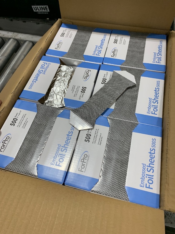 Photo 1 of ForPro Professional Collection Embossed Foil Sheets 500S, Aluminum Foil, Pop-Up Dispenser, for Hair Color Application and Highlighting Services, Food Safe, 5” W x 10.75” L, 500-Count (Pack of 12)