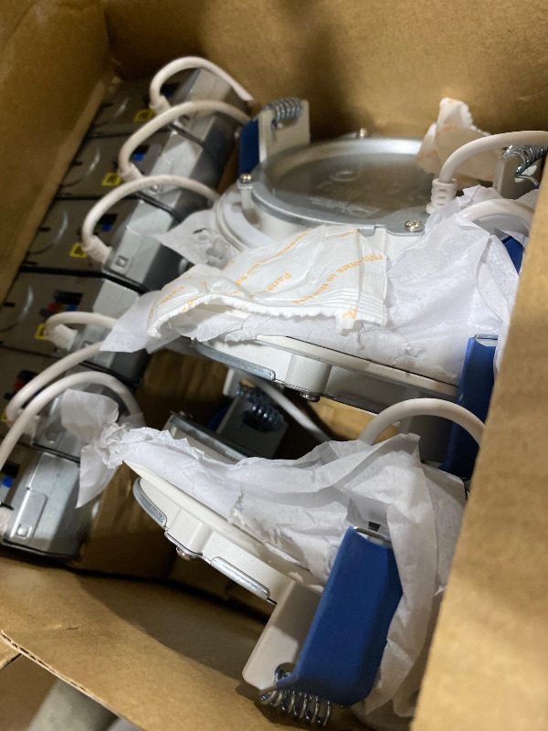 Photo 1 of HALO HLB 4 inch LED Recessed Ceiling Light Canless Dimmable Selectable Lumens and Selectable Color 27/30/35/40/5000K 6-Pack Wet Location Indoor Outdoor Airtight HLB4LSFS5-6PK