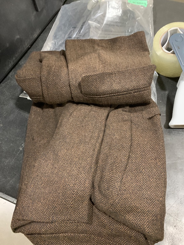 Photo 1 of Herringbone Tweed Retro Mens Suit Slim Fit 3 Pieces Suits Wedding Suit Set Prom Dress Tuxedo Wool Blend Jacket Blazer Vest Pants Dark Brown medium
